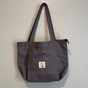 Gray Canvas Yoga Tote Bag